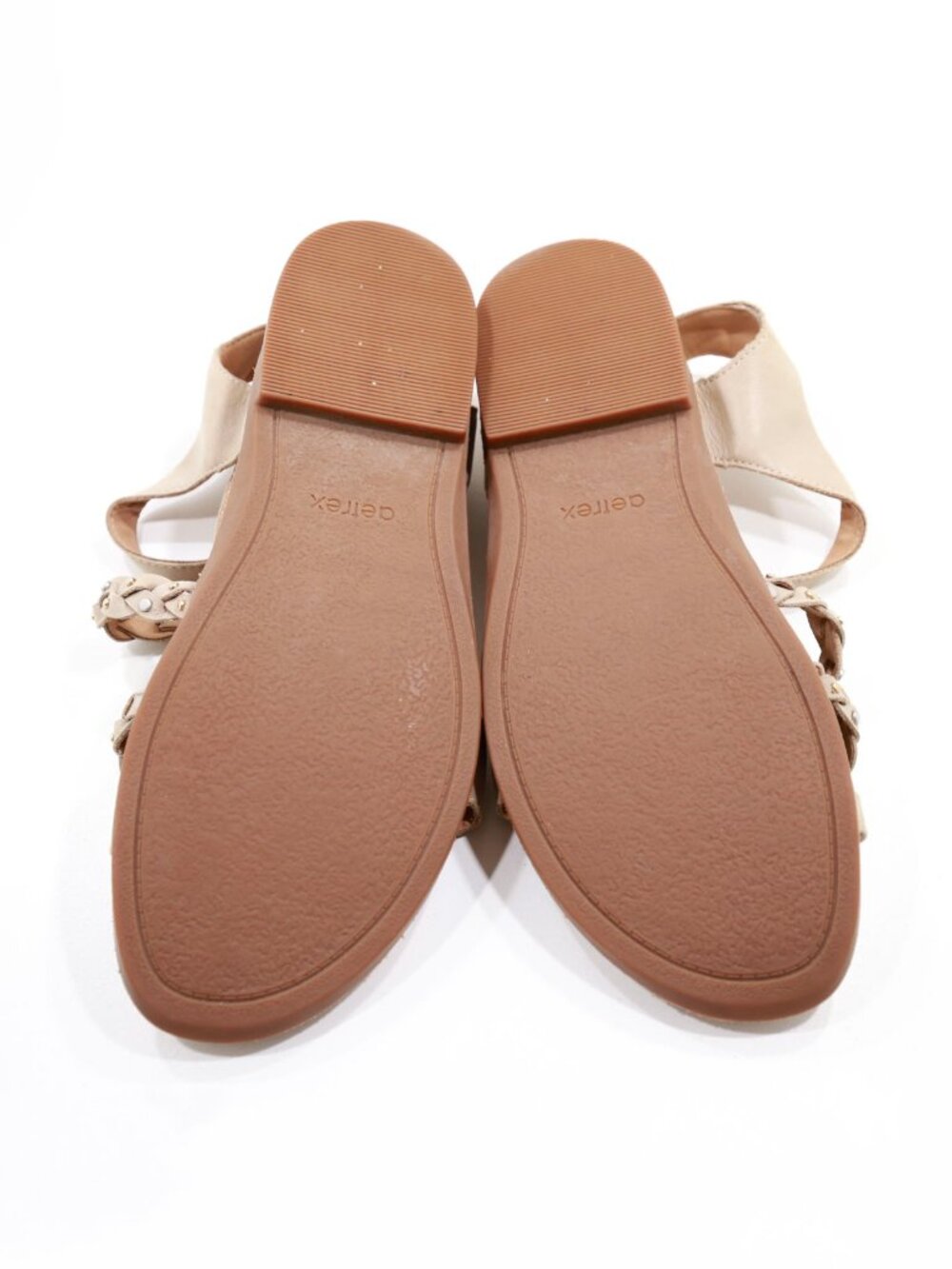 Aetrex Jenn Beige Leather Flat Adjustable Strappy Sandals - 7.5/EU 38 - Picture 7 of 7